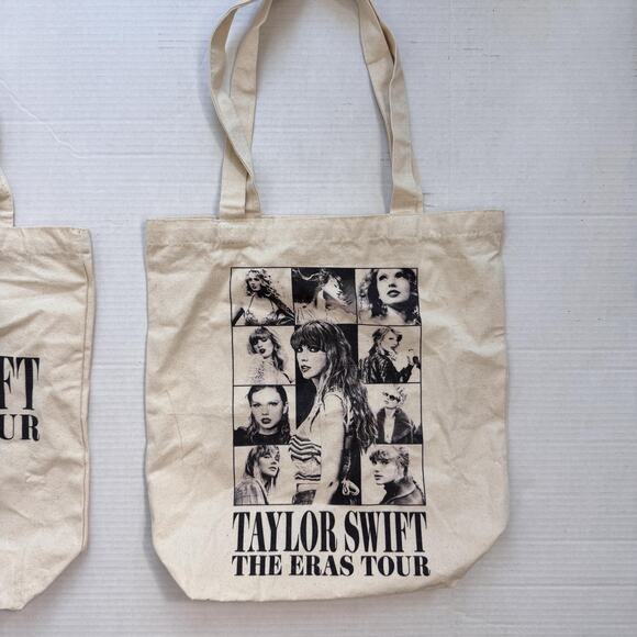 Taylor Swift Eras Tour VIP Tote Bag Concert Merch Canvas Collage Set of 2 - Picture 2 of 9